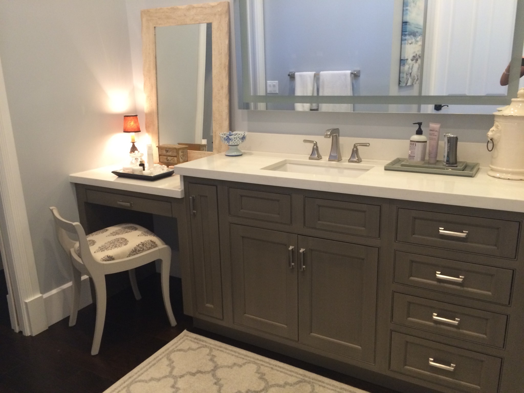 Gray Painted Bathroom Vanity
